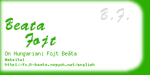 beata fojt business card
